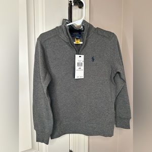 Ralph Lauren/Polo Grey, long-sleeve half zip. Size 4/4T.
